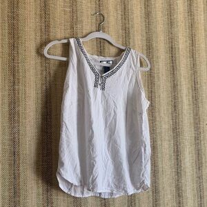 Island Collection Stella Parker Linen Top Tank Shirt Blouse White Size M